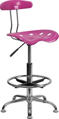 Vibrant Candy Heart & Chrome Drafting Stool – LF-215-CANDYHEART-GG