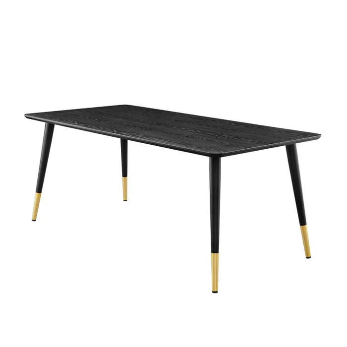 Vigor 71″ Rectangular Dining Table, Wood, Black, 19542