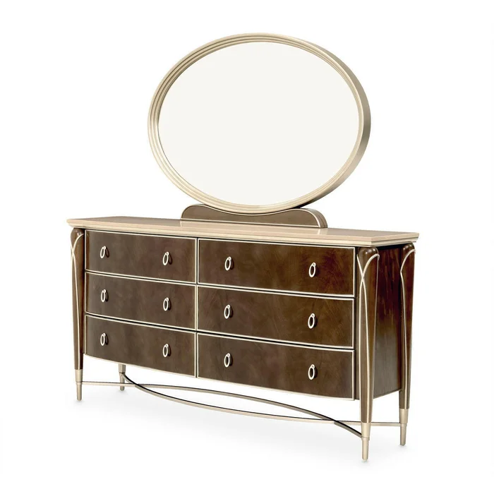 Villa Cherie – Dresser & Mirror – Hazelnut