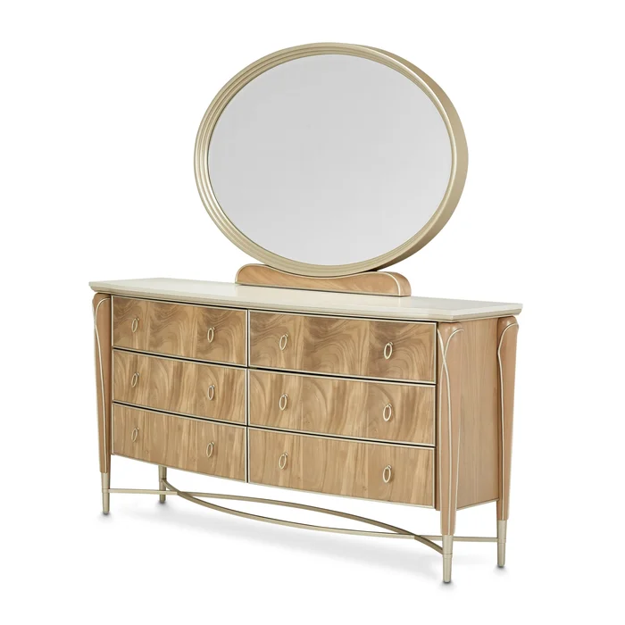 Villa Cherie – Dresser and Mirror – Caramel