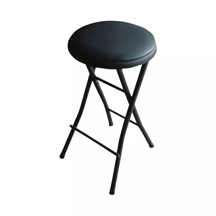 Vinyl Folding Stool Black – Set of 3