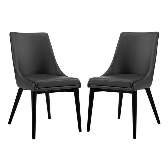 Viscount Dining Side Chair Vinyl, Black, Faux Leather 11853