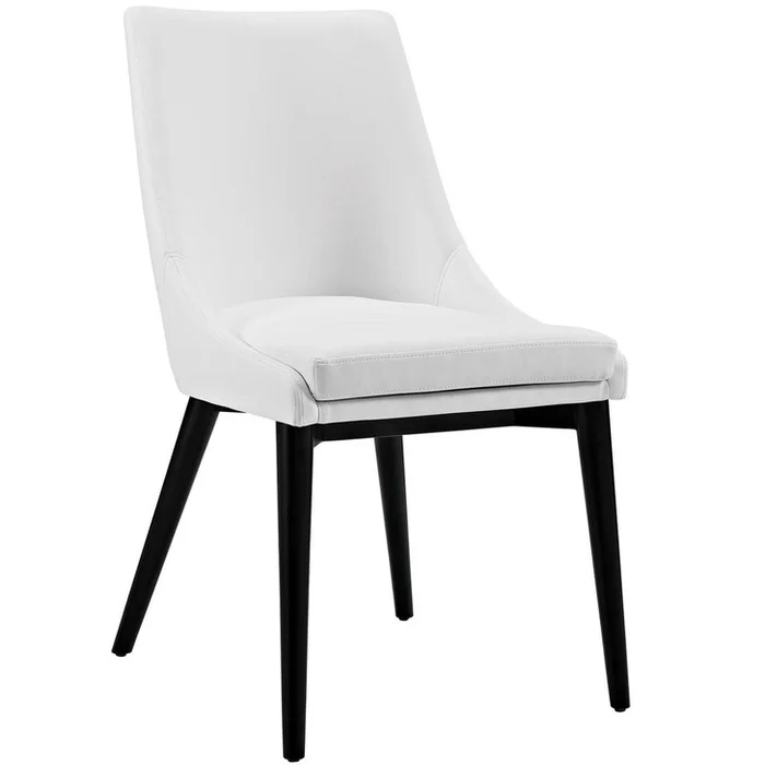 Viscount Vinyl Dining Chair, White, Faux Leather 10748