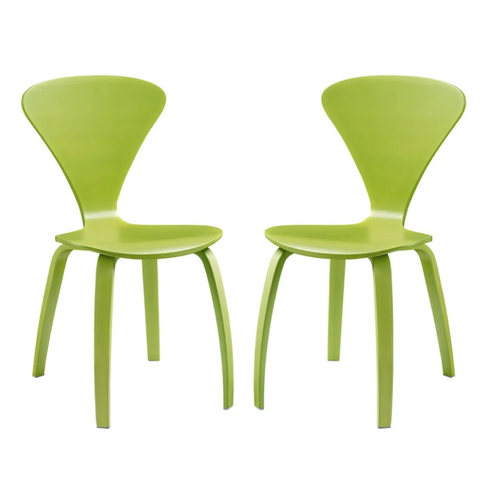 Vortex Dining Chairs (Set of Two), Green, Wood
