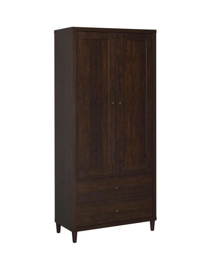 Wadeline – 2 Door Tall Accent Storage Cabinet – Rustic Tobacco