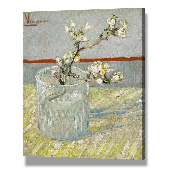 Wall Art Decor For Living Room Sprig of Flowering Almond Blossom in a Glass, by Vincent Van Gogh