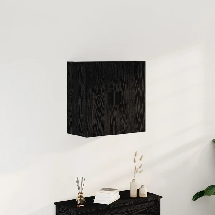 Wall Cabinet Black Oak 60X31X60 Cm Engineered Wood