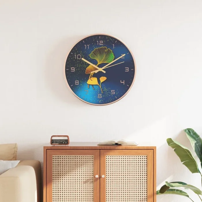 Wall Clock Gold And Ø29.5 Cm Polystyrene And Glass