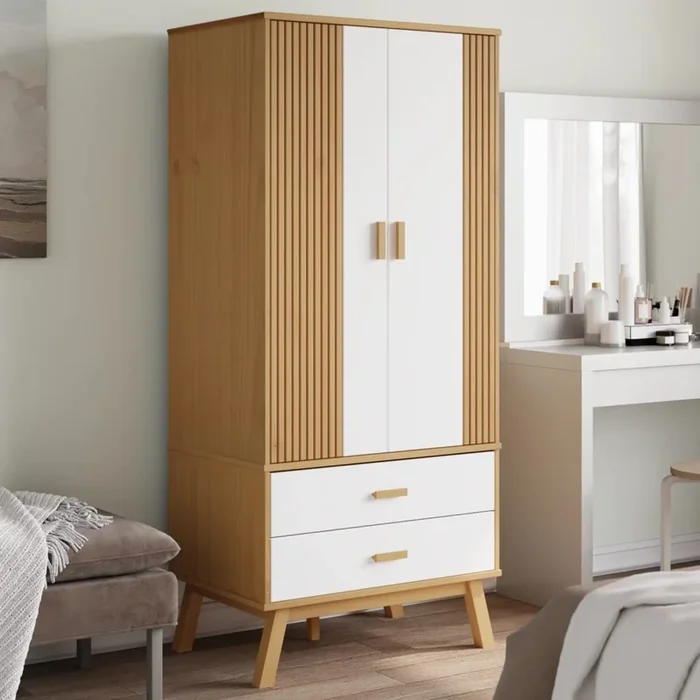 Wardrobe Olden 76.5X53X172 Cm Solid Wood Pine
