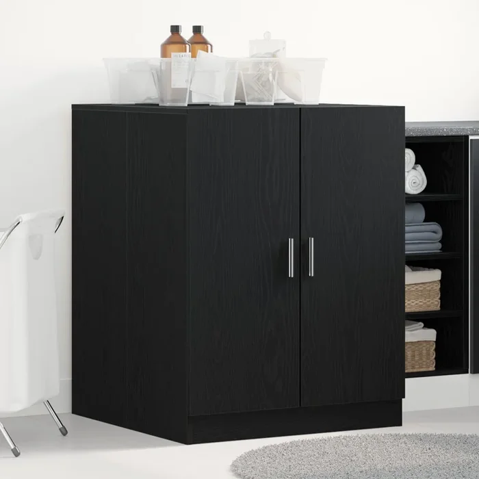 Washing Machine Cabinet – Black Oak – 70.5X71.5X91.5 Cm – Made Of Engineered Wood