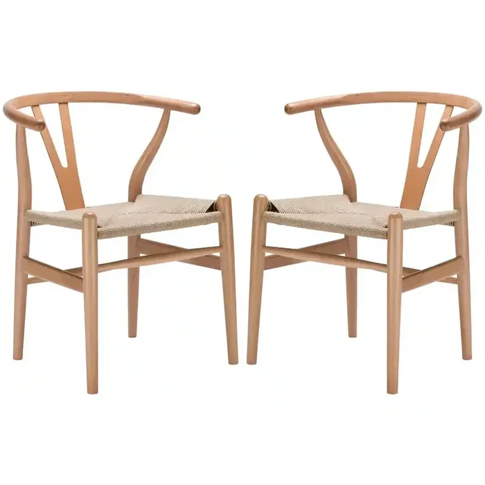 Weave Chairs – Solid Wood Frame (Set of 2) – Natural