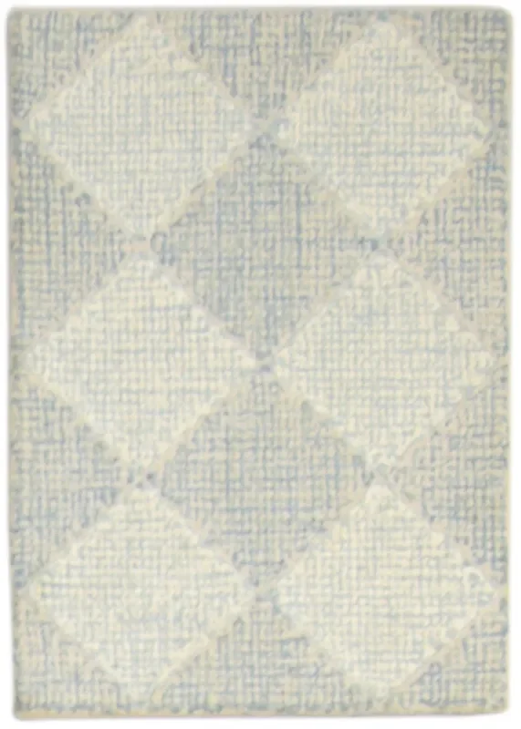 Wendie Wool Grey Rug 2′ X 3′ Modern Hand Tufted Scandinavian Diamond