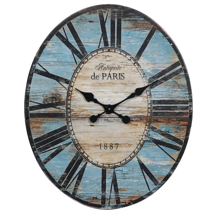 Whipe Oversized 24.25″ Wall Clock, Turquoise (#K2474)