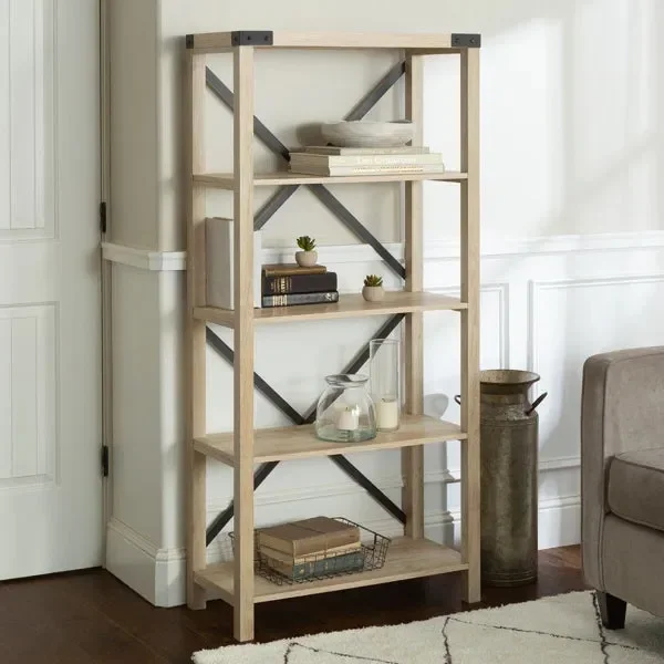 White Oak Gwen 64” H x 30” W Etagere Bookcase