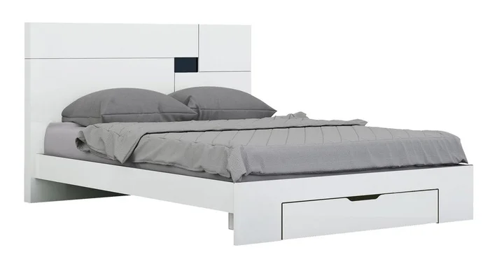 White Solid Wood Queen Bed Frame