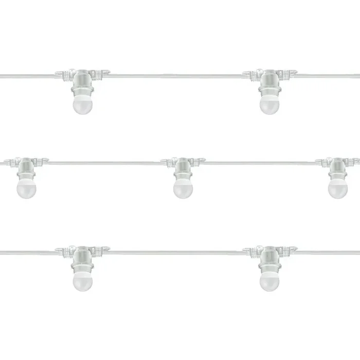 White String Lights 11 opal LED bulbs E27 12.5m for Outdoor