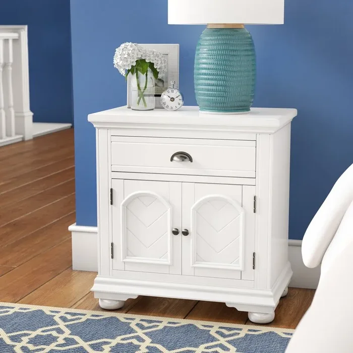 White Tarquin 1 – Drawer Nightstand