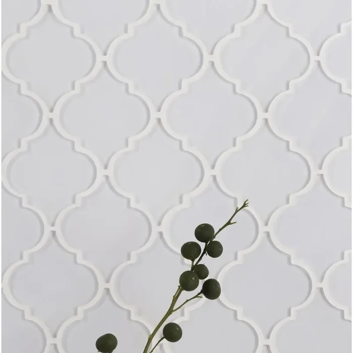 White Water Jet Series 3″ x 4″ Glass Arabesque Mosaic Tile (15 sq. ft.) HAB328 (4 boxes)