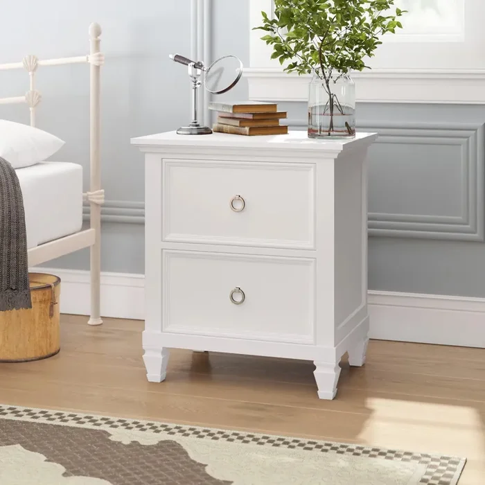 White Westhampton 2 – Drawer Solid Wood Nightstand