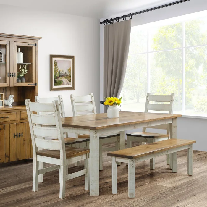 Whitewash Reclaimed Amish Dining Set