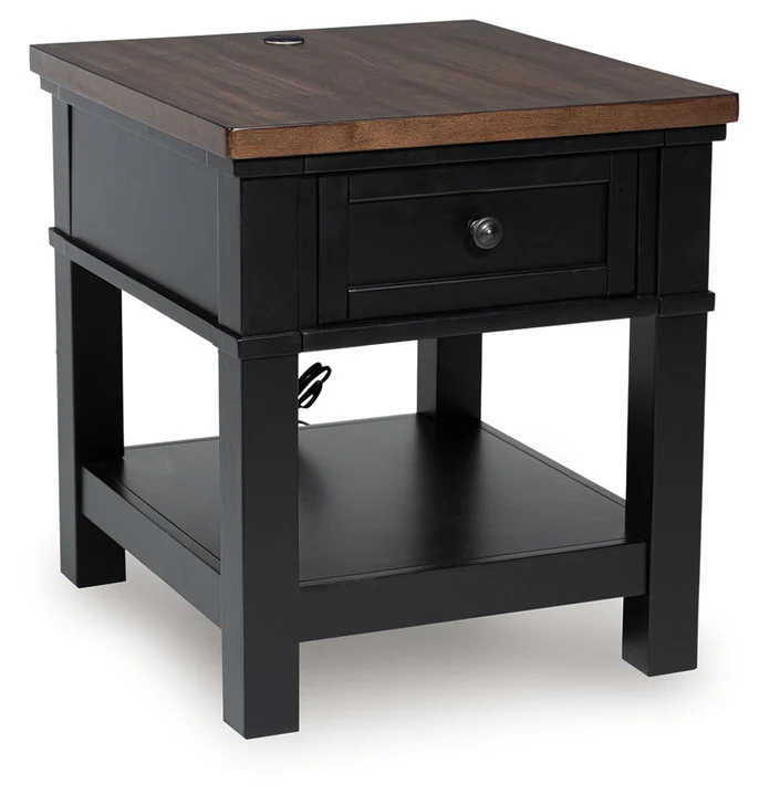 Wildenauer – Brown / Black – Rectangular End Table