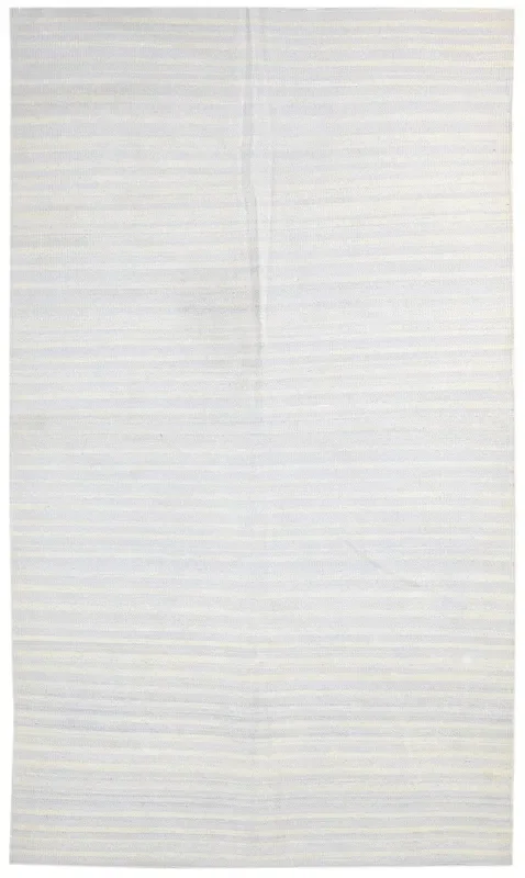 Willetta Dhurrie Grey Wool Rug 5′ X 8′ Modern Scandinavian Striped