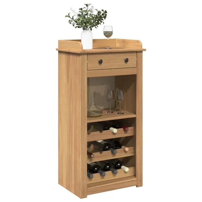 Wine Cabinet Panama 57X40X111.5 Cm Solid Wood Pine