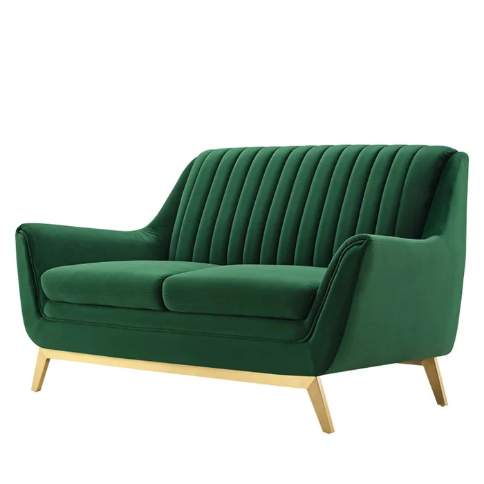 Winsome Channel Tufted Performance Velvet Loveseat, Velvet, Green, 19986
