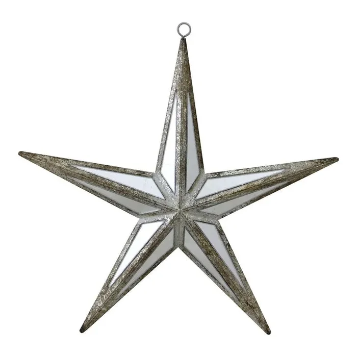 Winter’s Beauty Mirrored Star Christmas Shaped Ornament, 7.5” x 1′