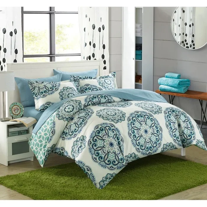 Wisby Microfiber Reversible Modern & Contemporary 3 Piece Duvet Cover Set, Twin Duvet Cover + 2 Shams