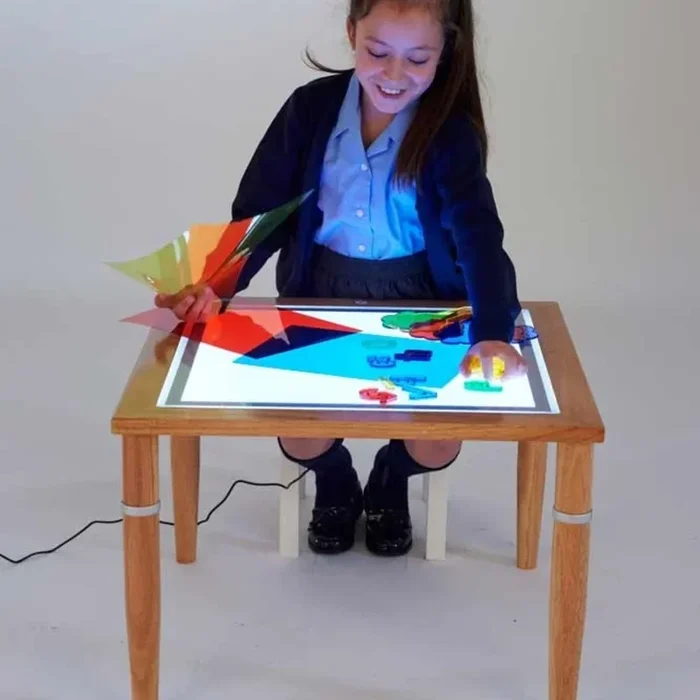 Wooden LED Light Sensory Panel Table