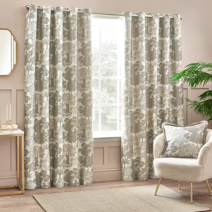WOODLANDS 168X229 EYELET CURTAINS NATURAL