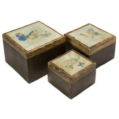 Worldly Butterfly Wood Boxes (Set of 3) – IMAX – 73058-3