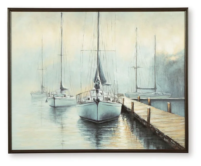 Worthney – Blue / White / Brown – Wall Art