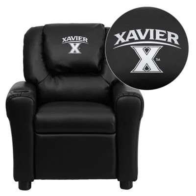 Xavier University Crusaders Black Vinyl Kids Recliner – DG-ULT-KID-BK-45033-EMB-GG