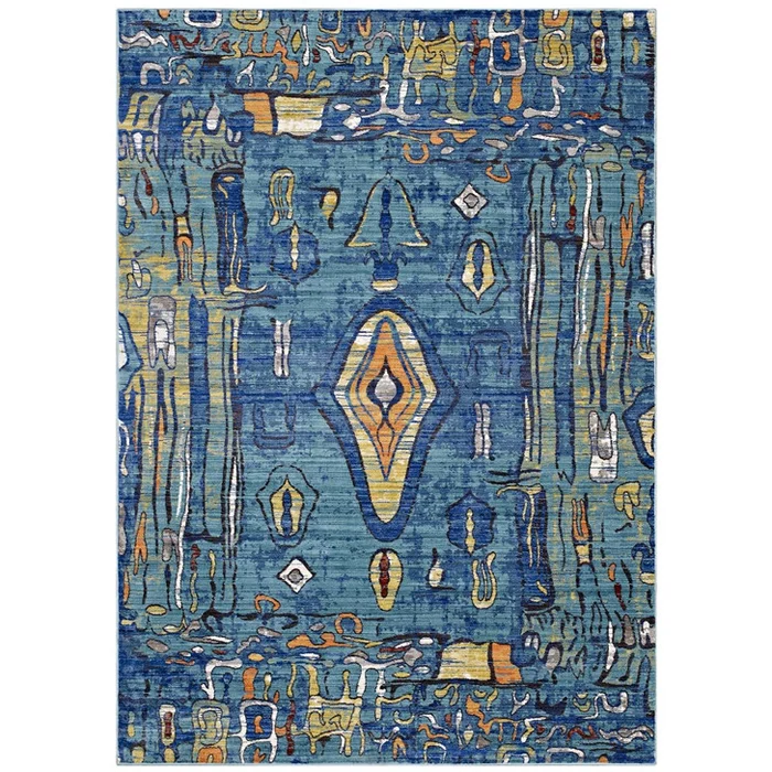 Yaretzi Distressed Southwestern Aztec 5×8 Area Rug, Fabric, Multi Colorful 14878