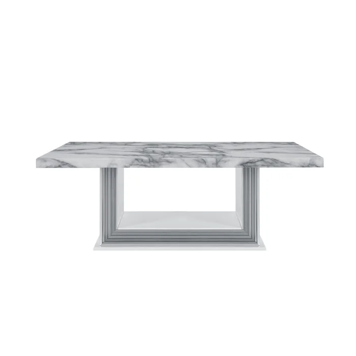 Ylime – Marble Coffee Table Base – Light Gray /