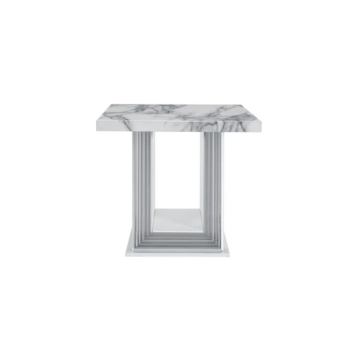 Ylime – Marble End Table Base – Light Gray /