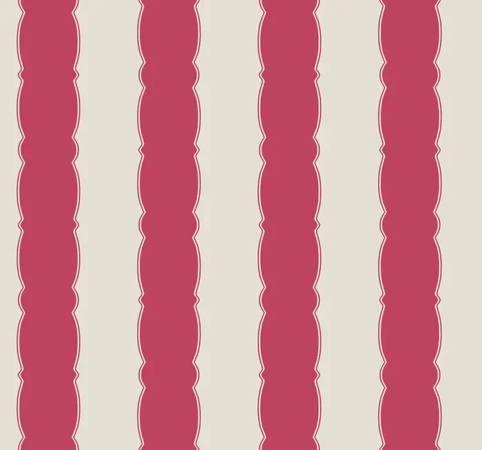 York GR6011 Scalloped Stripe Red Wallpaper