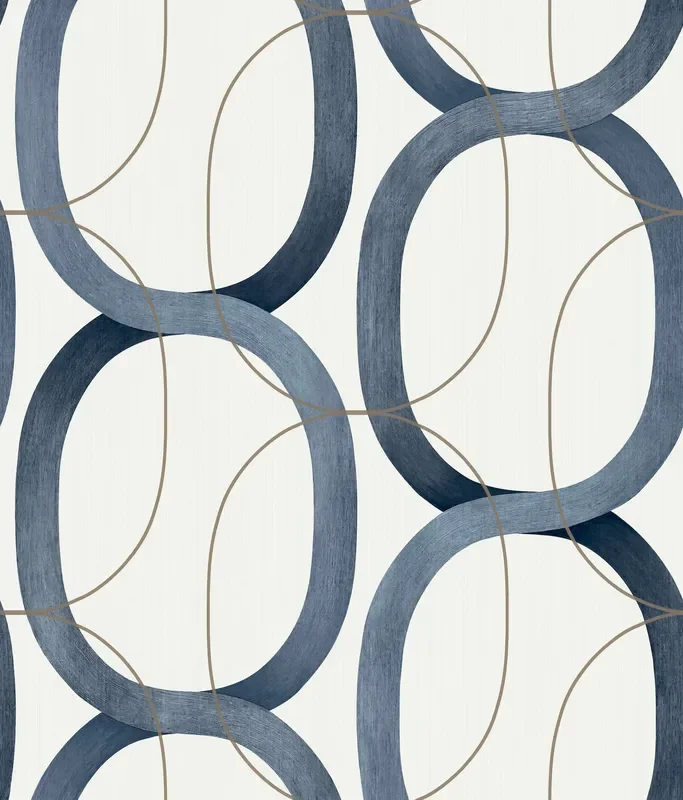 York OS4215 Interlock Navy Wallpaper