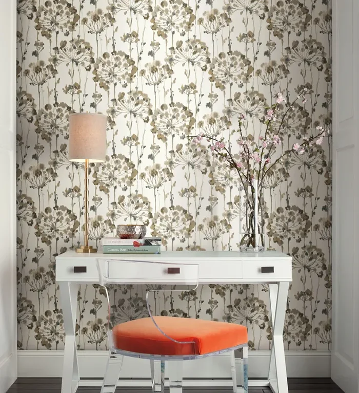 York PSW1097RL Flourish Neutral Peel & Stick Wallpaper