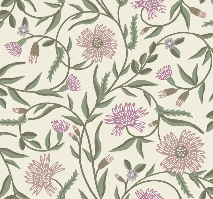 York Wallcoverings Rifle Paper Co. 3rd Edition Florals Aster Farmhouse Purples – RF7436