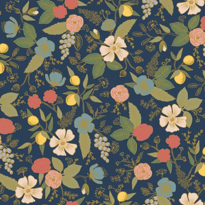 York Wallcoverings Simply Candice PSWP Colette Navy Peel and Stick Wallpaper Whimsical Florals and Flowers Blues Wallpaper – PSW1534RL