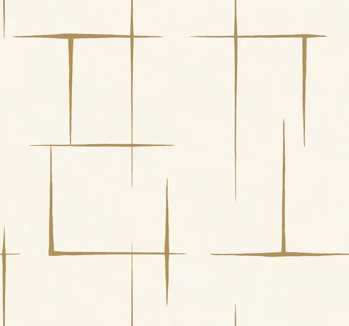 York Wallcoverings Tea Garden II Malia Gold and White Wallpaper Modern Geometrics Whites and Off-Whites – ZA8053