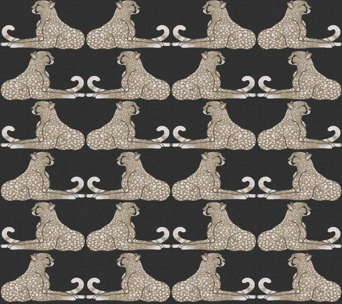 York Wallcoverings Vintage Florals Reclining Cheetahs Black Peel and Stick Wallpaper Animals Blacks Wallpaper – PSW1355RL