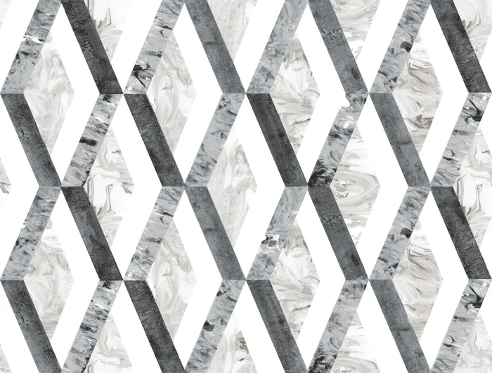 York Wallcoverings York Premium Peel + Stick Statuary Diamond Inlay Grey Peel and Stick Wallpaper Geometrics Greys Wallpaper – PSW1116RL