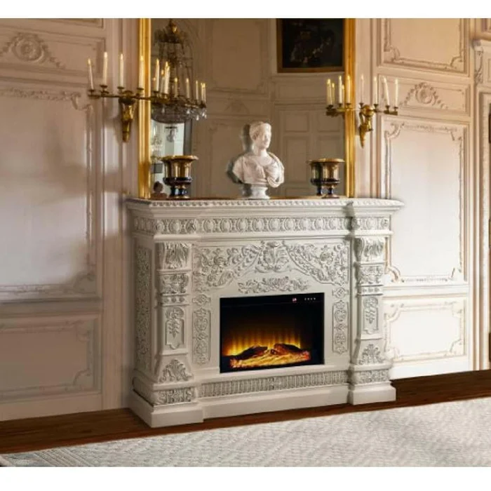 Zabrina – Fireplace – Antique White Finish