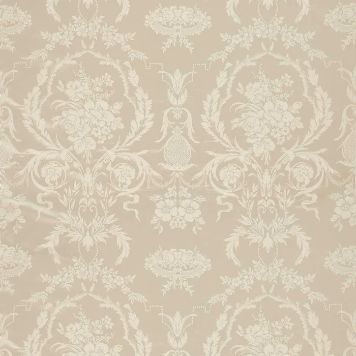 ZOFFANY Arabesque Silk Fabric Damask Warm White – ZSUF333385