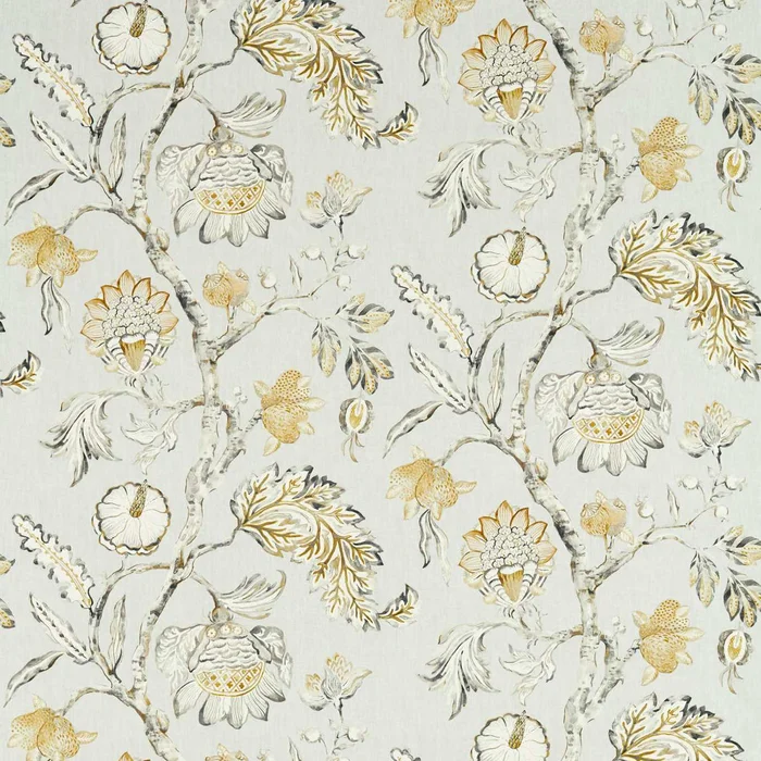 ZOFFANY Copes Trail Fabric Leaves , Trees Quartz Grey – ZHIF322711