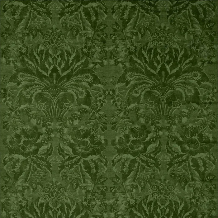 ZOFFANY Ducato Velvet Fabric Classic Floral Olivine – ZDAF322689